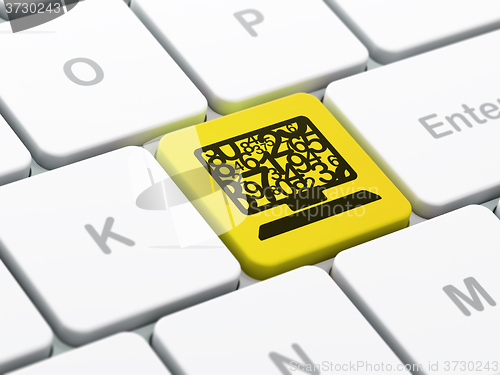 Image of Studying concept: Computer Pc on computer keyboard background