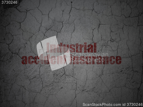 Image of Insurance concept: Industrial Accident Insurance on grunge wall background