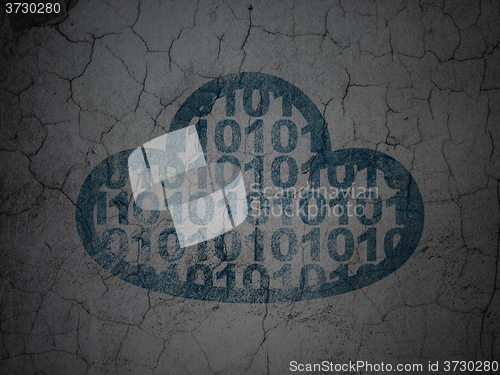 Image of Cloud computing concept: Cloud With Code on grunge wall background
