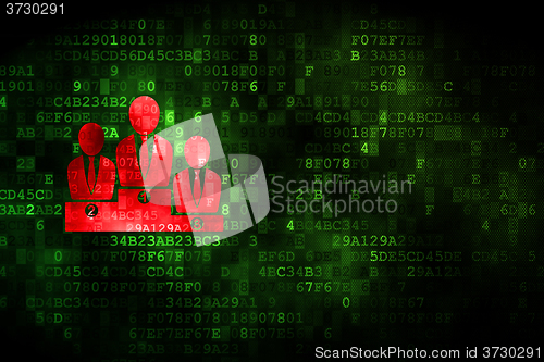 Image of Marketing concept: Business Team on digital background