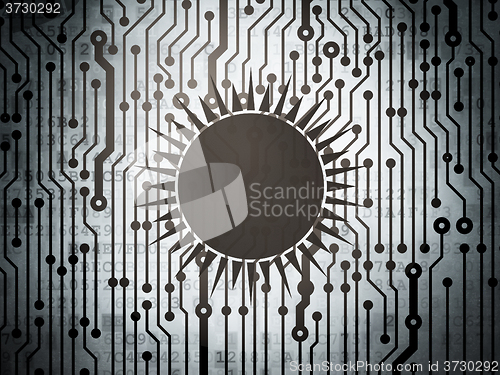 Image of Travel concept: circuit board with Sun