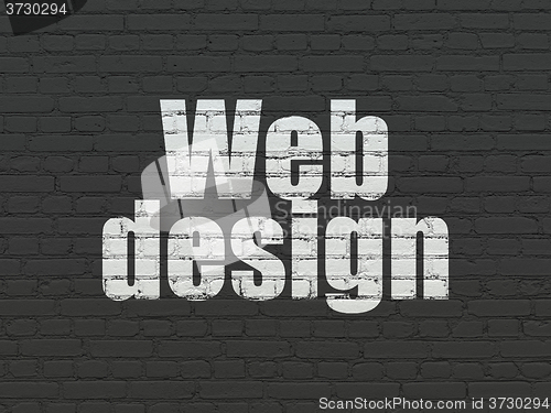 Image of Web design concept: Web Design on wall background