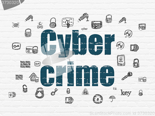 Image of Safety concept: Cyber Crime on wall background