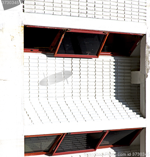 Image of building abstract    in the  concrete    brick shadow  angle