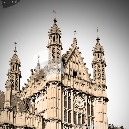 Image of in london old historical    parliament glass  window    structur