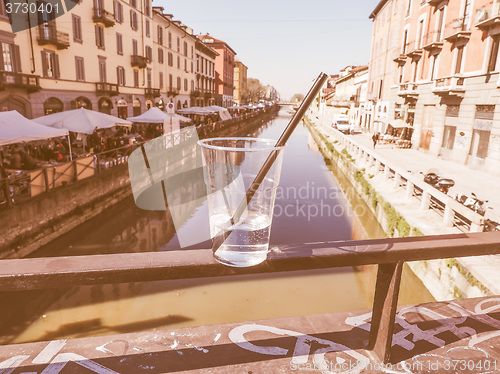 Image of Retro looking Naviglio Grande Milan