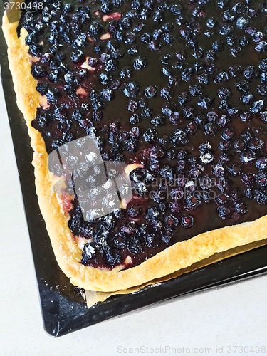 Image of Freshly baked blueberry pie