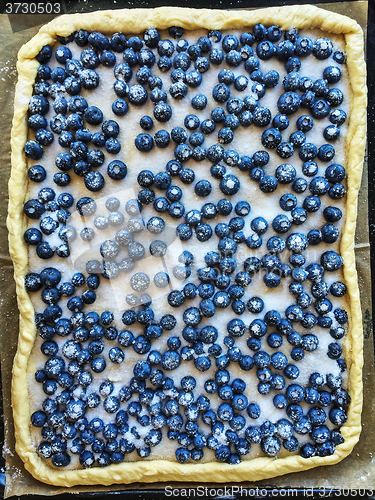 Image of Blueberry pie ready for baking