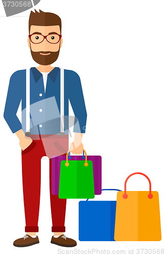 Image of Buyer with shopping bags.