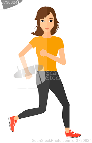 Image of Sportive woman jogging.