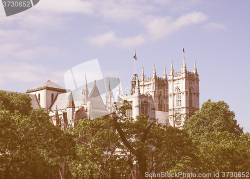 Image of Retro looking Westminster Abbey in London