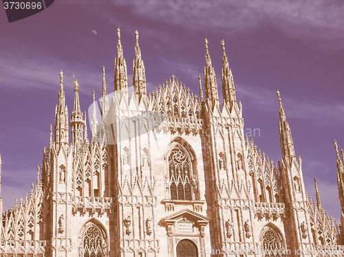 Image of Retro looking Milan Cathedral