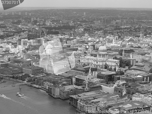Image of Black and white Aerial view of London