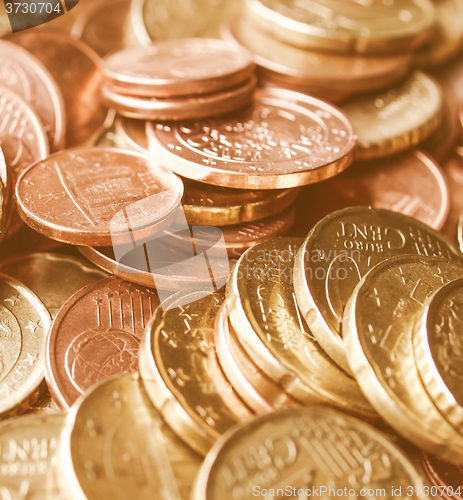 Image of  Euro coins background vintage