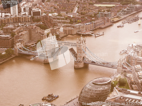 Image of Retro looking Aerial view of London