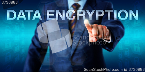 Image of Manager Pushing DATA ENCRYPTION Onscreen