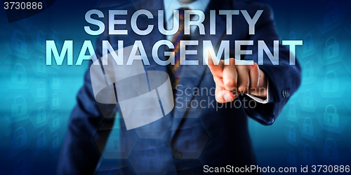 Image of Manager Pressing SECURITY MANAGEMENT Onscreen