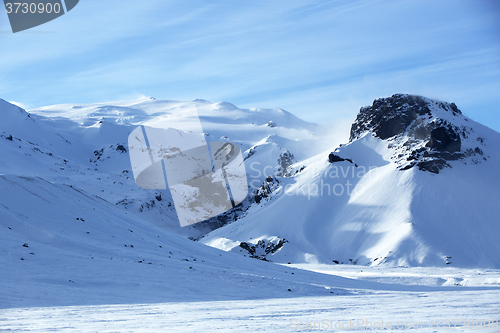 Image of Snowy mountain landscape in Iceland