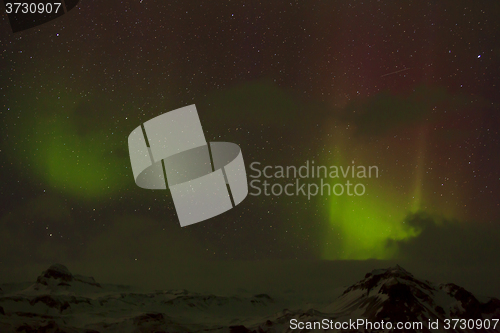 Image of Different colors of northern lights in Iceland