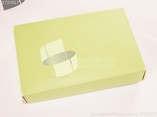 Image of  Green yellow paper box vintage