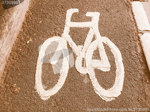 Image of  Bike lane sign vintage