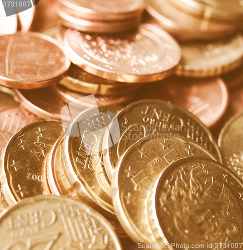 Image of  Euro coins background vintage