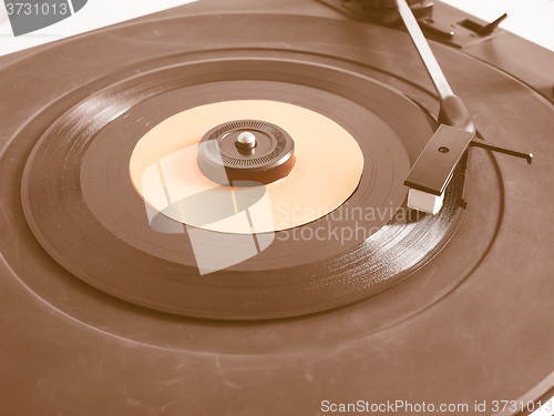 Image of  Vinyl record on turntable vintage