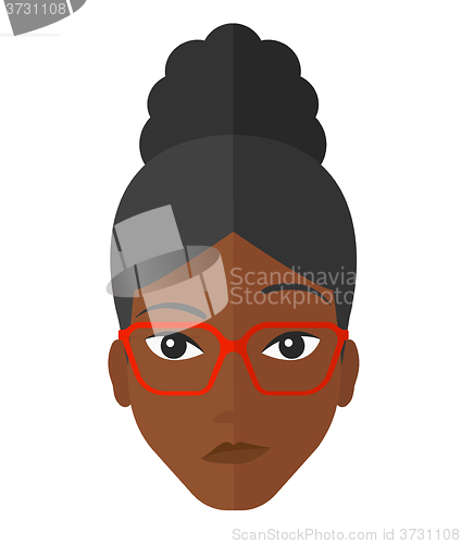 Image of Envious woman in glasses.