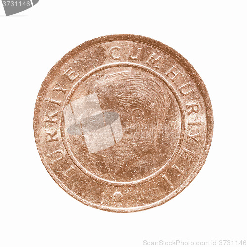 Image of  Turkish coin isolated vintage