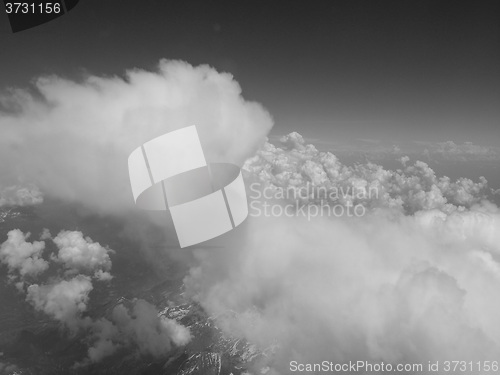Image of Black and white Clouds on Alps