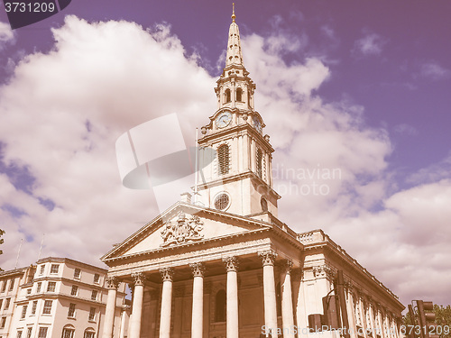 Image of Retro looking St Martin church in London