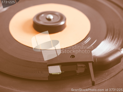 Image of  Vinyl record on turntable vintage