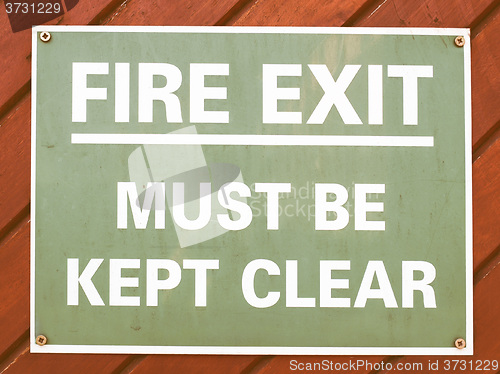 Image of  Fire exit sign vintage