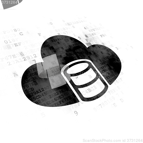 Image of Programming concept: Database With Cloud on Digital background