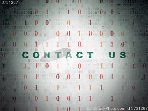 Image of Finance concept: Contact us on Digital Paper background