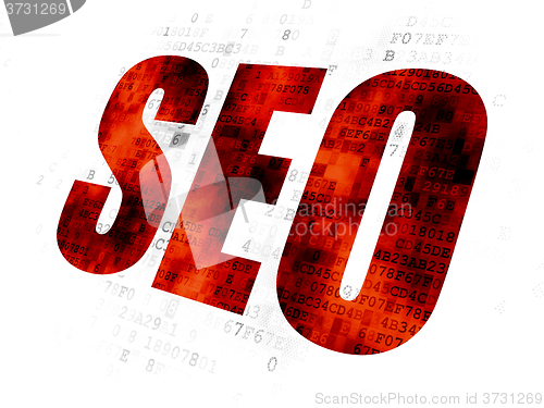 Image of Web development concept: SEO on Digital background