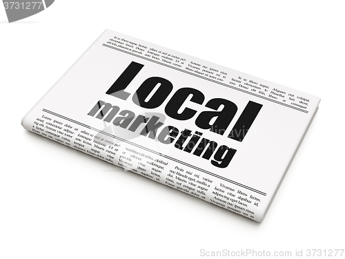 Image of Advertising concept: newspaper headline Local Marketing