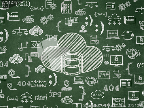 Image of Software concept: Database With Cloud on School Board background