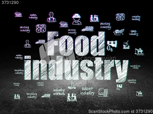 Image of Manufacuring concept: Food Industry in grunge dark room