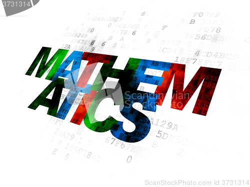 Image of Learning concept: Mathematics on Digital background