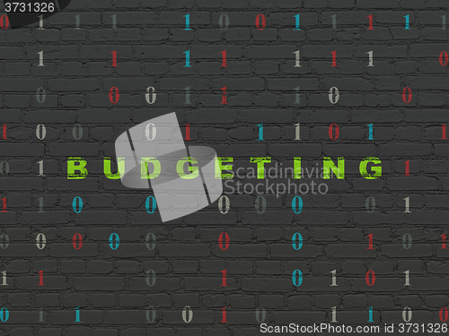 Image of Finance concept: Budgeting on wall background
