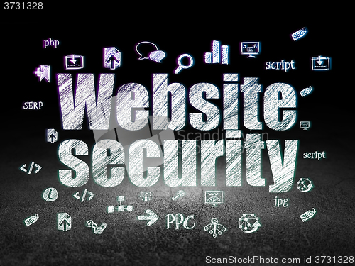 Image of Web development concept: Website Security in grunge dark room