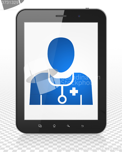 Image of Health concept: Tablet Pc Computer with Doctor on display