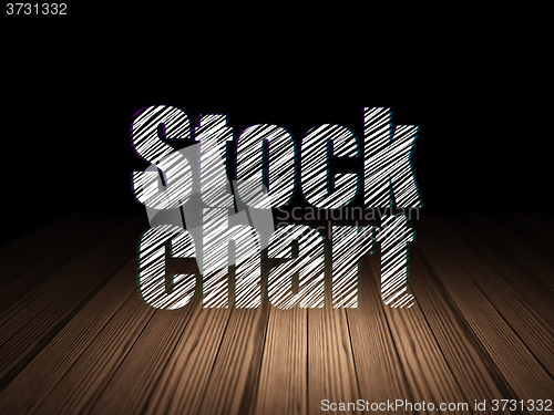 Image of Finance concept: Stock Chart in grunge dark room