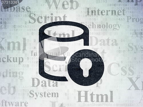 Image of Software concept: Database With Lock on Digital Paper background