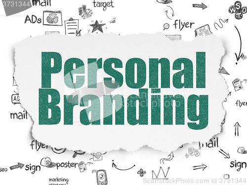 Image of Marketing concept: Personal Branding on Torn Paper background