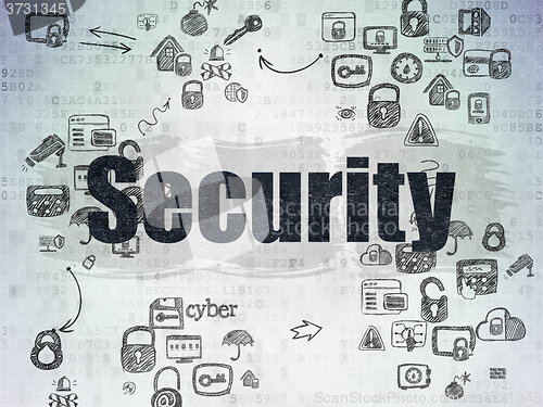 Image of Security concept: Security on Digital Paper background