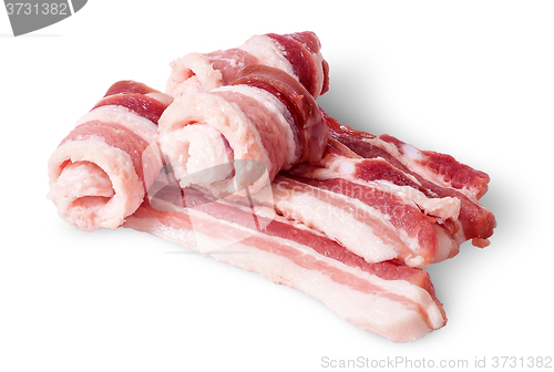 Image of Three strips of bacon rolls