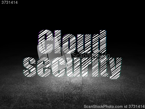 Image of Safety concept: Cloud Security in grunge dark room