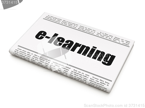 Image of Learning concept: newspaper headline E-learning